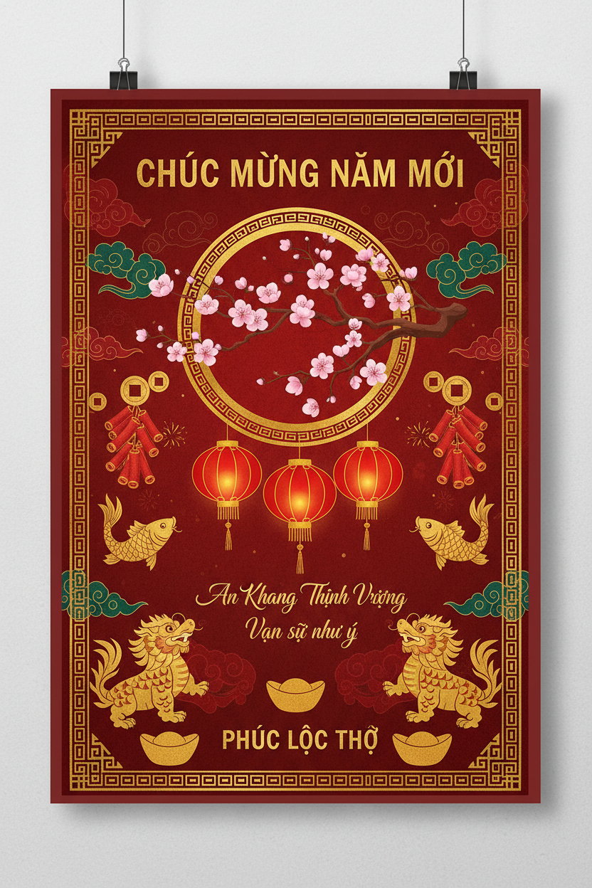 Tranh phúc lộc thọ